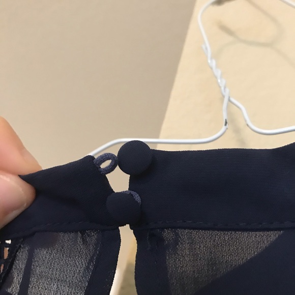 Indigo Blue Lace Blouse - Picture 4 of 5